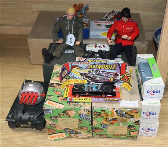 A quantity of toys including Triang and Action Man